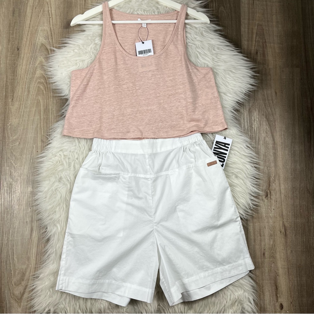 Lunya High Rise Shorts Crop Tank Set